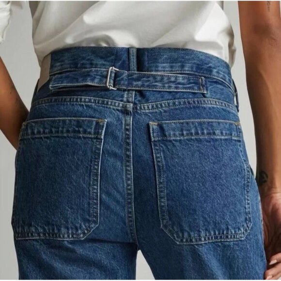 Everlane utility Jeans carpenter Stamp Art Wear Cinch Back Cheeky Adjustable 25 - Picture 13 of 13